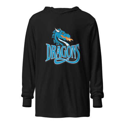 Performance | Hooded Long Sleeve T Shirt | International Studies Middle School Volleyball | Emblem Logo