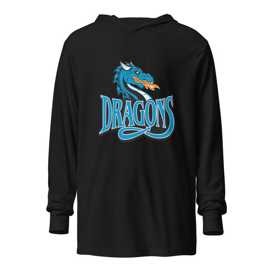 Performance | Hooded Long Sleeve T Shirt | International Studies Middle School Volleyball | Emblem Logo