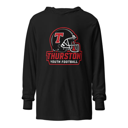 Performance | Hooded Long Sleeve T Shirt | Thurston Youth Football | Crest Logo