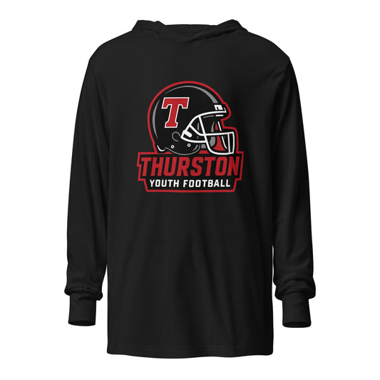 Performance | Hooded Long Sleeve T Shirt | Thurston Youth Football | Crest Logo