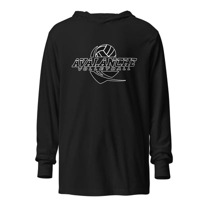Performance | Hooded Long Sleeve T Shirt | Avalanche Volleyball Club | Crest Logo
