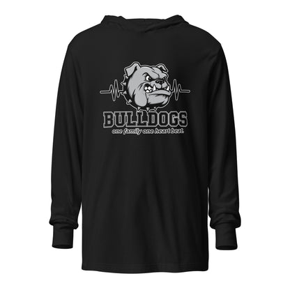 Performance | Hooded Long Sleeve T Shirt | Celina Recreational Football Black | Bulldogs Crest Logo