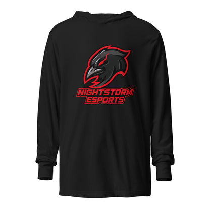 Performance | Hooded Long Sleeve T Shirt | NightStorm Esports | Crest Logo