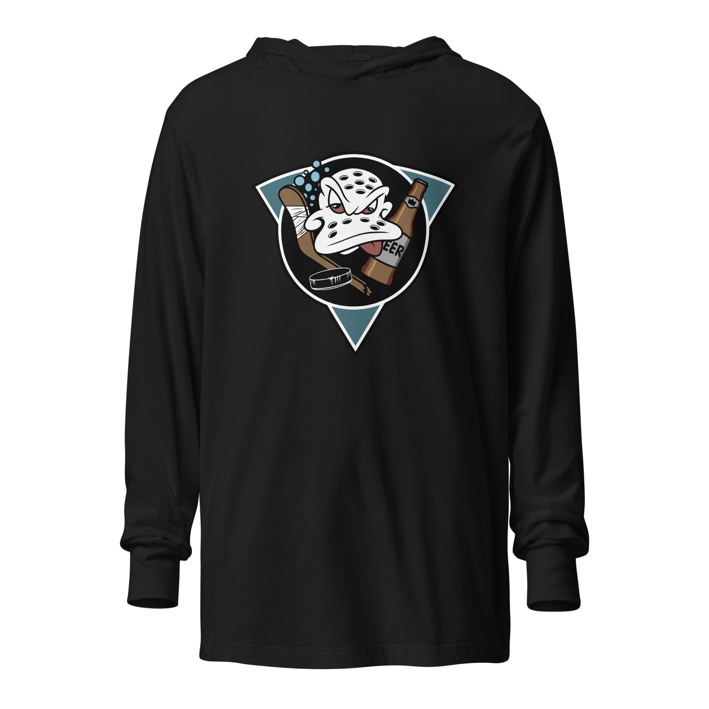 Performance | Hooded Long Sleeve T Shirt | Mighty Drunks | Crest Logo