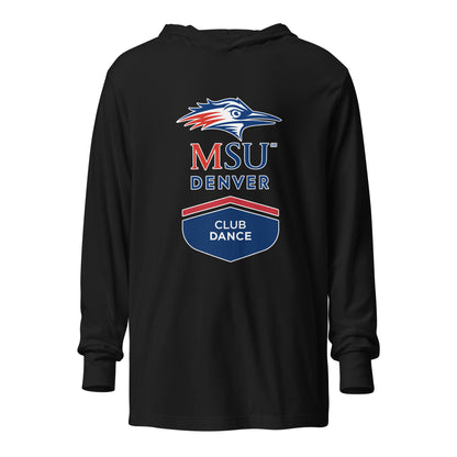 Performance | Hooded Long Sleeve T Shirt | MSU Denver Dance Team | Apex Logo