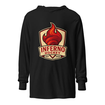 Performance | Hooded Long Sleeve T Shirt | Inferno Hockey | Crest Logo