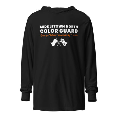 Performance | Hooded Long Sleeve T Shirt | Orange Wave Marching Band | Modern Script Logo
