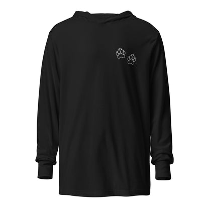 Performance | Hooded Long Sleeve T Shirt | Orange Wave Marching Band | Paw Mark Logo