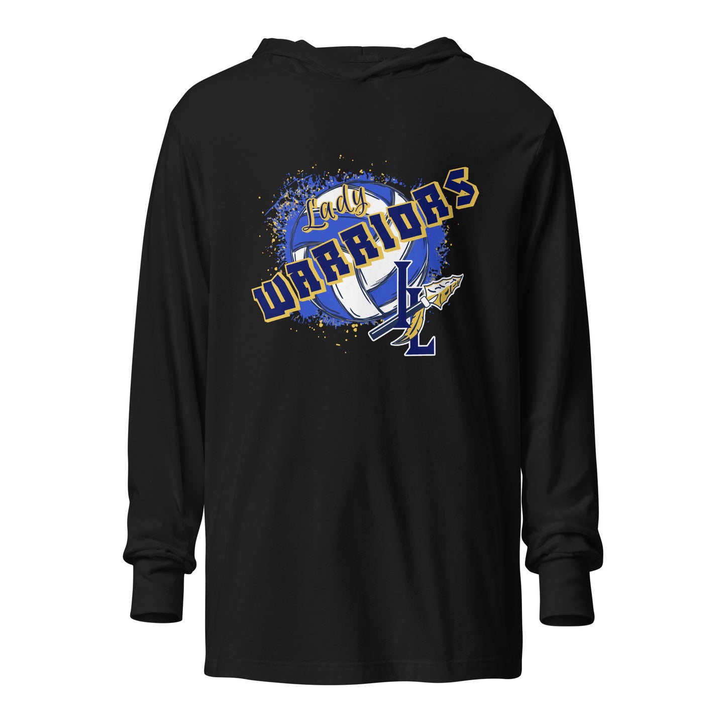 Performance | Hooded Long Sleeve T Shirt | Indian Land Middle School Volleyball | Vanguard Warriors Logo