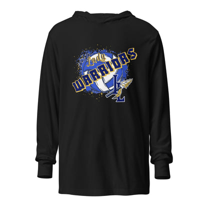 Performance | Hooded Long Sleeve T Shirt | Indian Land Middle School Volleyball | Vanguard Warriors Logo