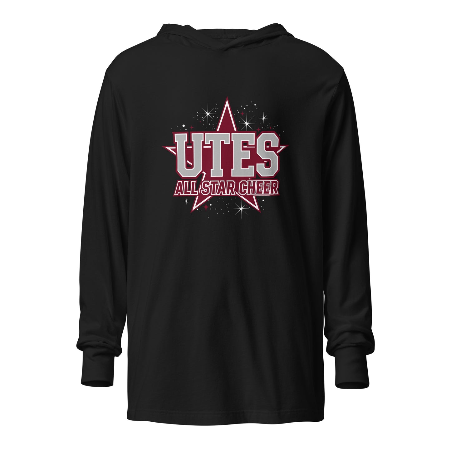 Performance | Hooded Long Sleeve T Shirt | Utes Allstar Cheer | Crest Logo