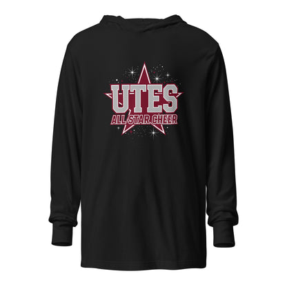 Performance | Hooded Long Sleeve T Shirt | Utes Allstar Cheer | Crest Logo