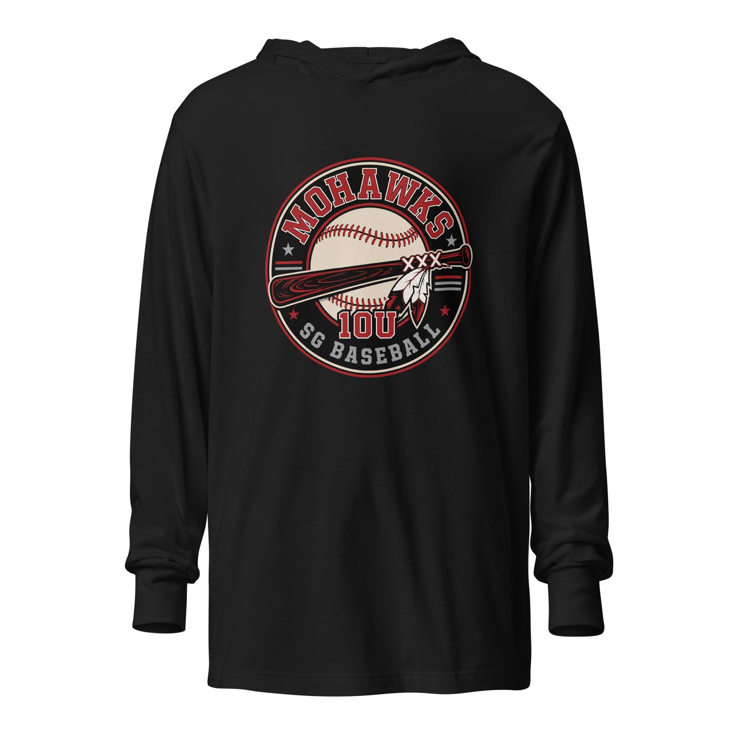 Performance | Hooded Long Sleeve T Shirt | Mohawks | Athletics Logo