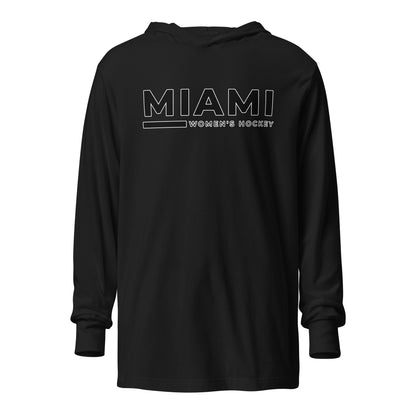 Performance | Hooded Long Sleeve T Shirt | Miami Women's Hockey | Lettermark Logo