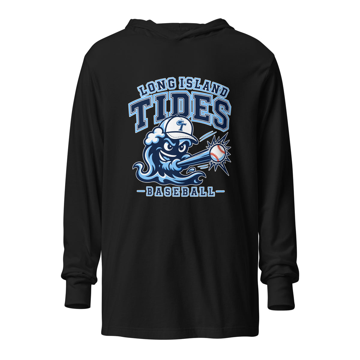 Performance | Hooded Long Sleeve T Shirt | Long Island Tides Baseball | Valor Logo