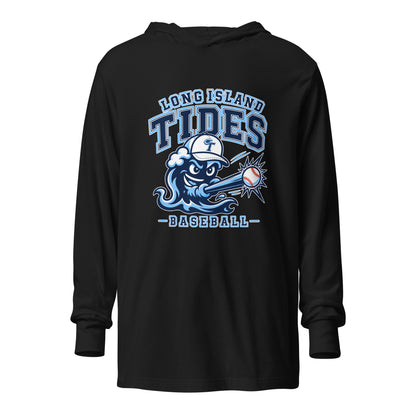 Performance | Hooded Long Sleeve T Shirt | Long Island Tides Baseball | Valor Logo