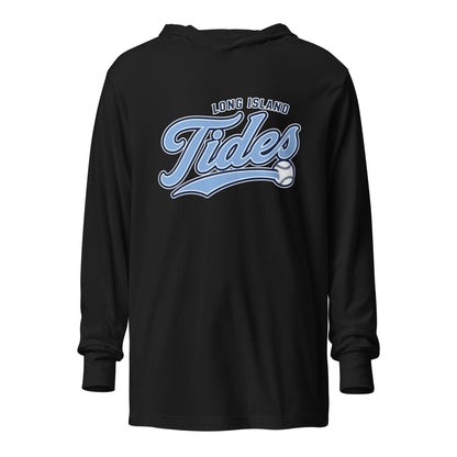 Performance | Hooded Long Sleeve T Shirt | Long Island Tides Baseball | Athletics Logo