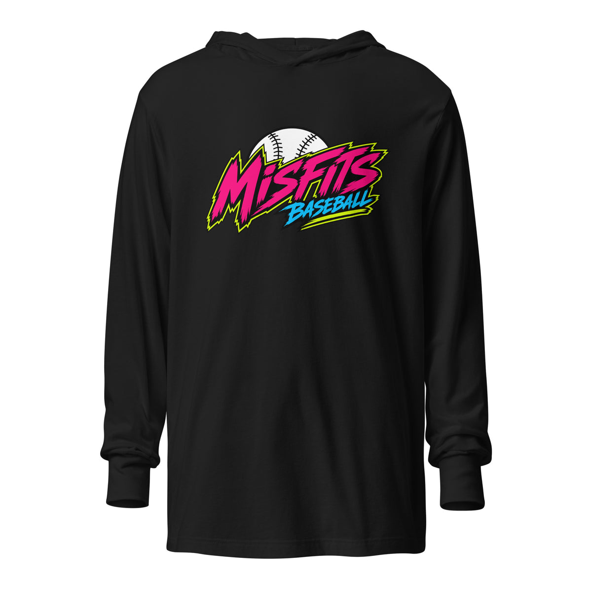 Performance | Hooded Long Sleeve T Shirt | Misfits Baseball | Athletics Logo