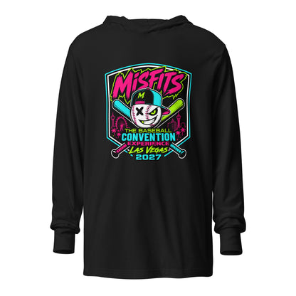 Performance | Hooded Long Sleeve T Shirt | Misfits Baseball | Shield Logo