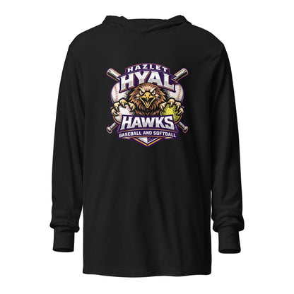 Performance | Hooded Long Sleeve T Shirt | HYAL Hawks | Emblem Logo