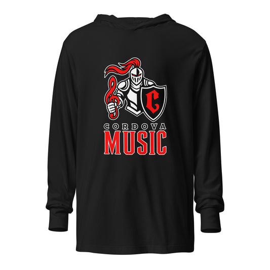 Performance | Hooded Long Sleeve T Shirt | Cordova High Music | Vanguard Logo