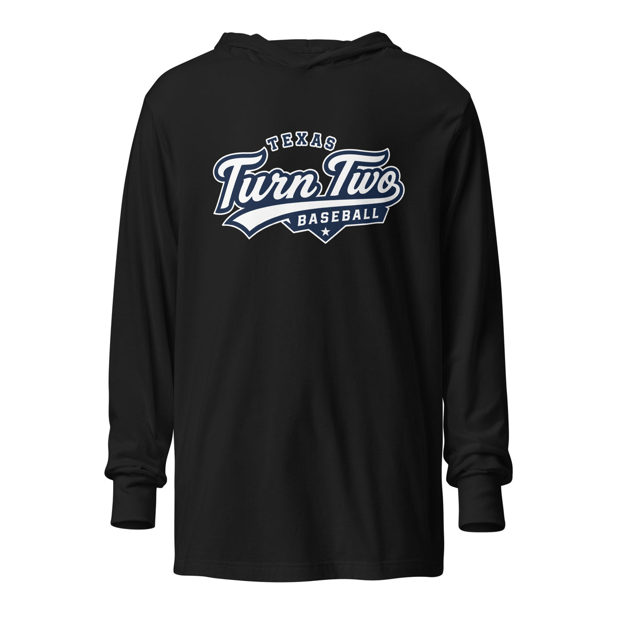 Performance | Hooded Long Sleeve T Shirt | Texas Turn Two Baseball | Athletics Logo