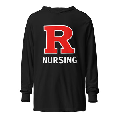 Performance | Hooded Long Sleeve T Shirt | Grand View University Nursing | Lettemark Logo