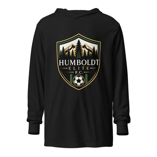 Performance | Hooded Long Sleeve T Shirt | Humboldt Elite FC | Shield Logo
