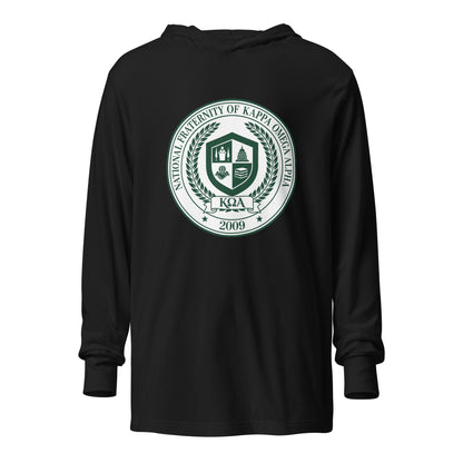 Performance | Hooded Long Sleeve T Shirt | Kappa Omega Alpha | Badge Logo