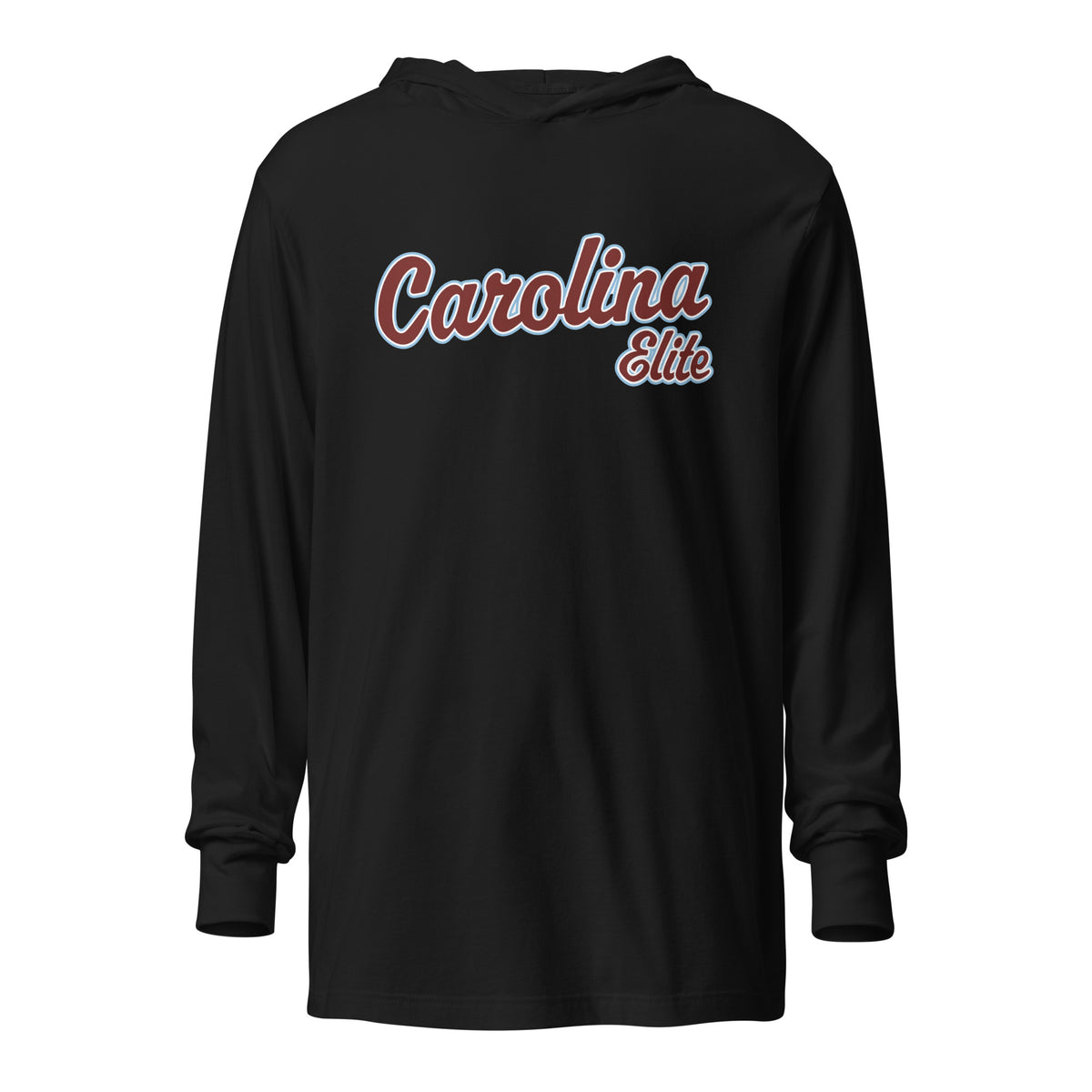 Performance | Hooded Long Sleeve T Shirt | Carolina Elite-Shields | Modern Script Logo