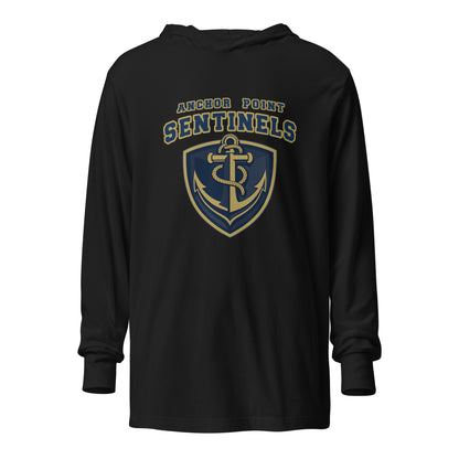 Performance | Hooded Long Sleeve T Shirt | Anchor Point | Shield Logo