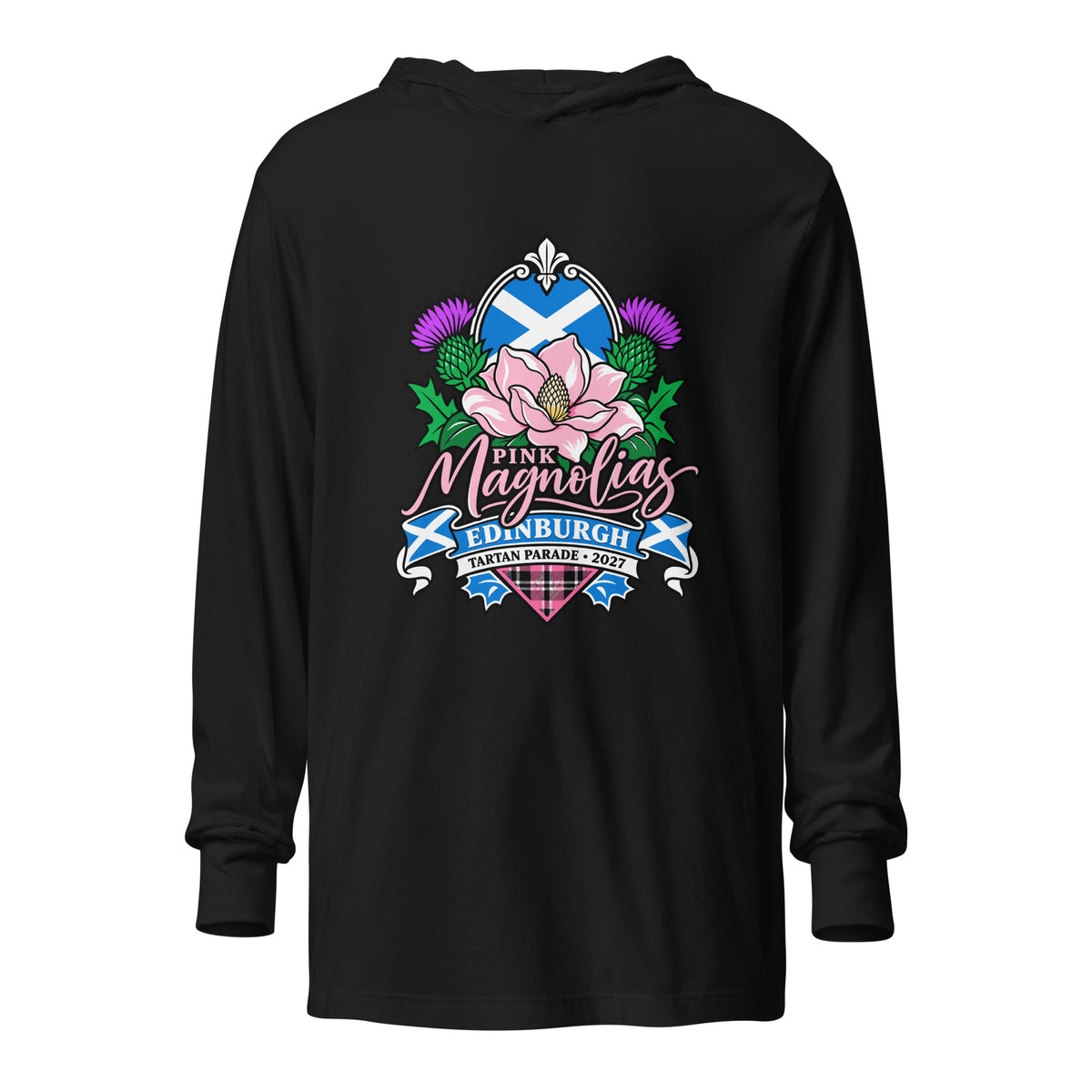 Performance | Hooded Long Sleeve T Shirt | Pink Magnolias Dance | Valor Logo