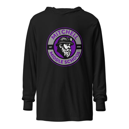 Performance | Hooded Long Sleeve T Shirt | Mitchell Middle School Softball | Badge Logo