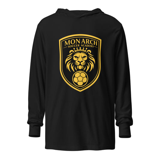 Performance | Hooded Long Sleeve T Shirt | Monarch Soccer Academy | Shield Logo