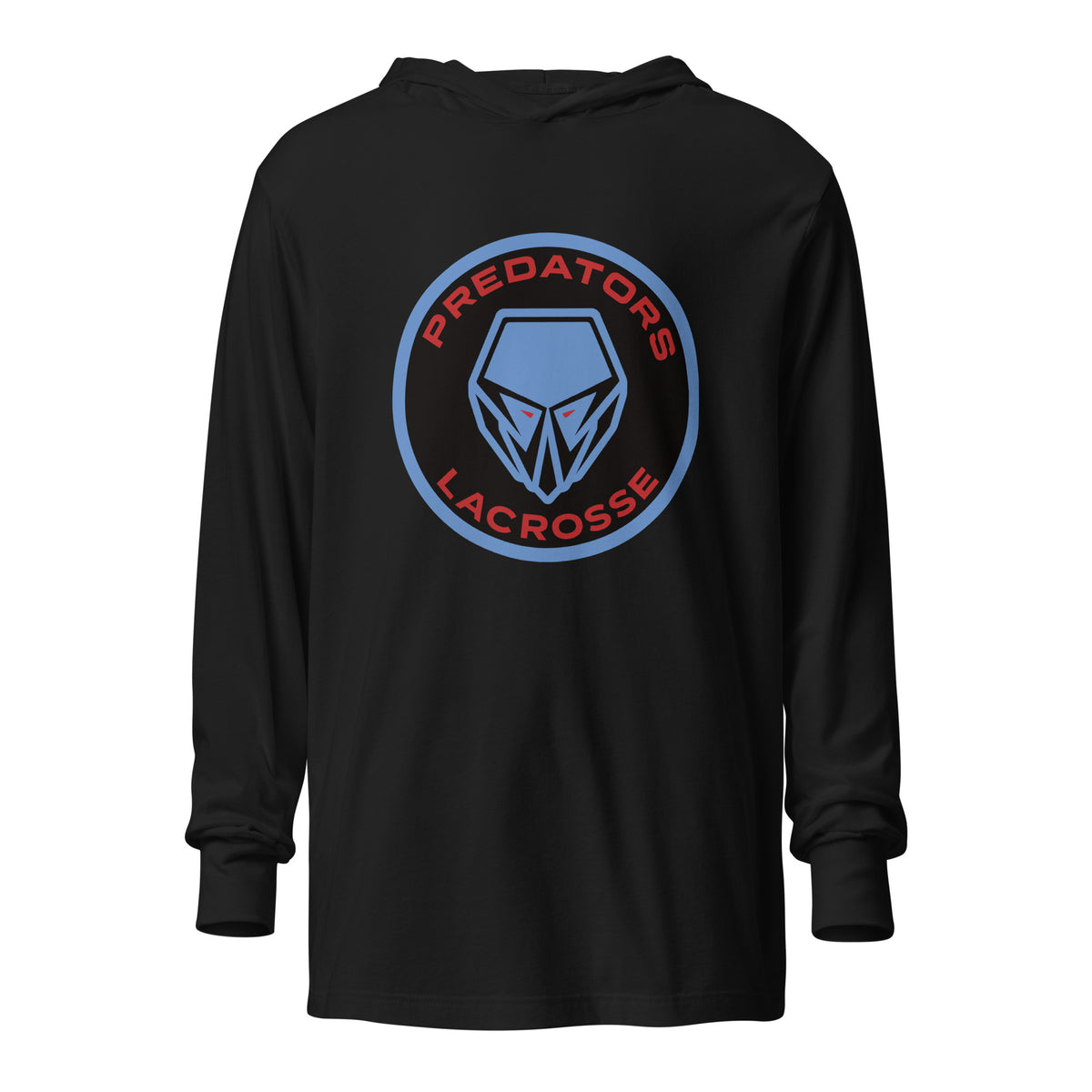 Performance | Hooded Long Sleeve T Shirt | Predators Lacrosse | Badge Logo