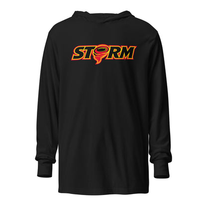 Performance | Hooded Long Sleeve T Shirt | Storm Baseball Team | Crest Logo