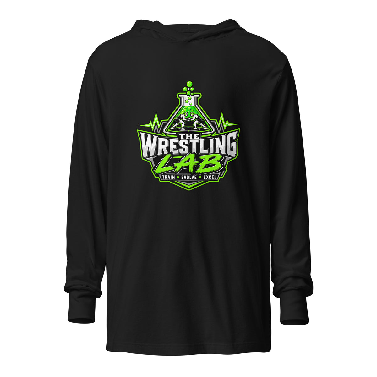 Performance | Hooded Long Sleeve T Shirt | The Wrestling Lab | Emblem Logo