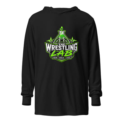 Performance | Hooded Long Sleeve T Shirt | The Wrestling Lab | Emblem Logo
