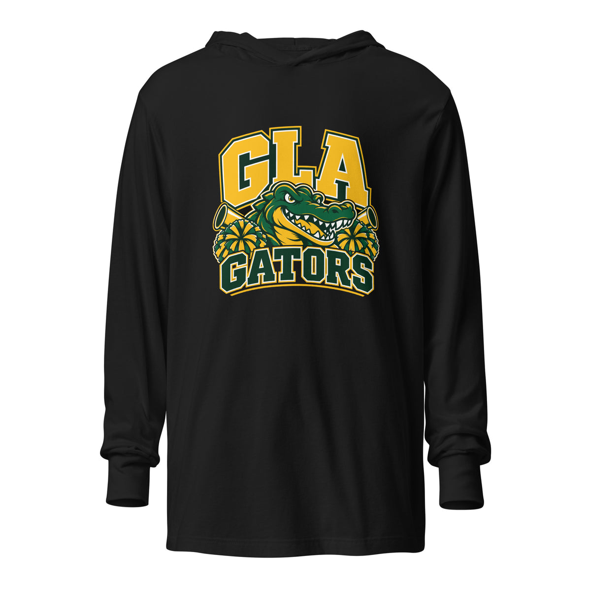 Performance | Hooded Long Sleeve T Shirt | GLA Gators Cheer Team | Emblem Logo
