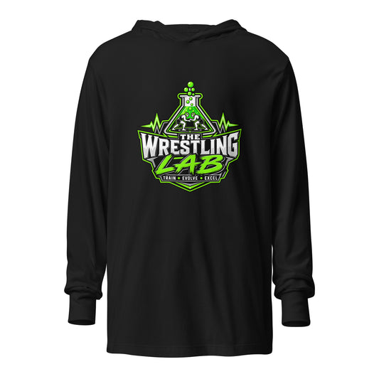Performance | Hooded Long Sleeve T Shirt | The Wrestling Lab | Emblem Logo