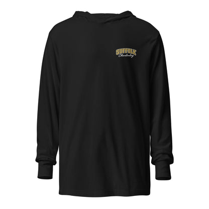 Performance | Hooded Long Sleeve T Shirt | Suffolk University Cheerleading | Valor Logo