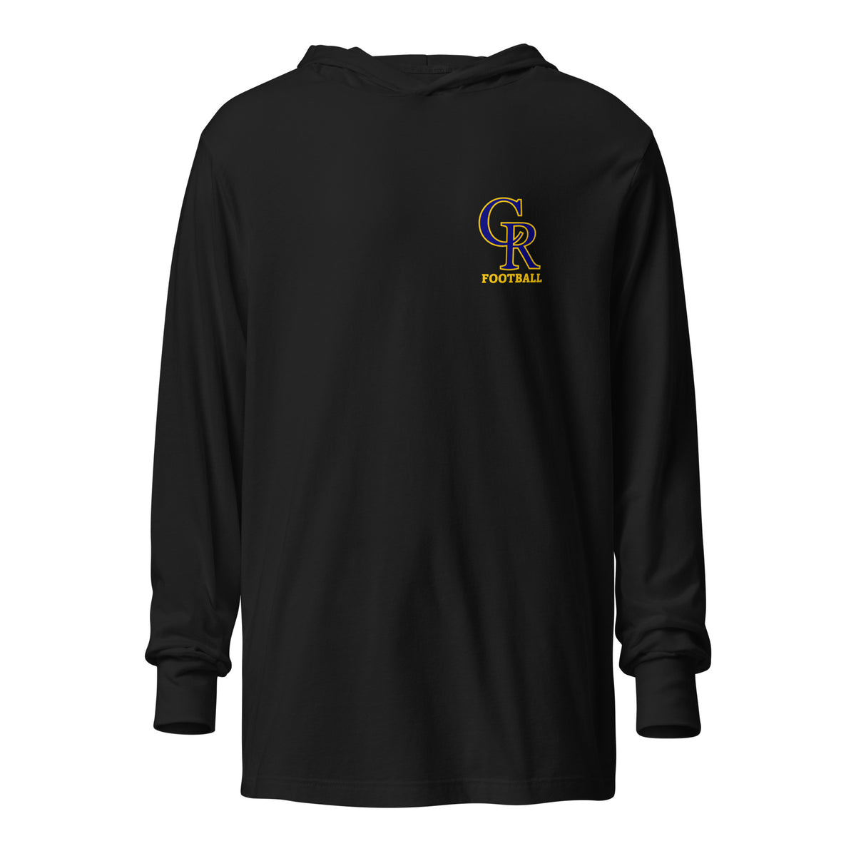 Performance | Hooded Long Sleeve T Shirt | Chestnut Ridge Lions Football | Lettermark Logo