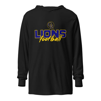 Performance | Hooded Long Sleeve T Shirt | Chestnut Ridge Lions Football | Vanguard Logo