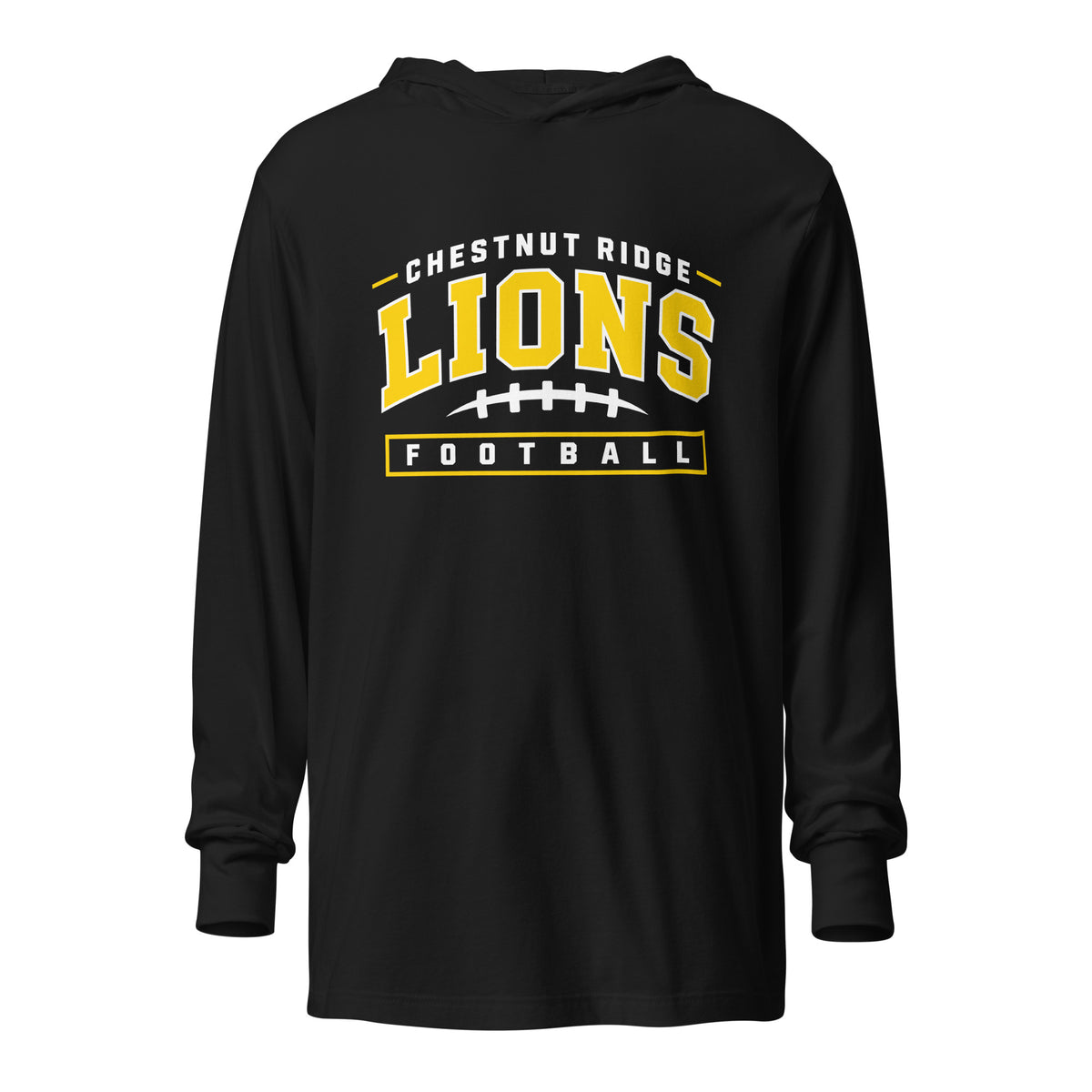 Performance | Hooded Long Sleeve T Shirt | Chestnut Ridge Lions Football | Valor Logo