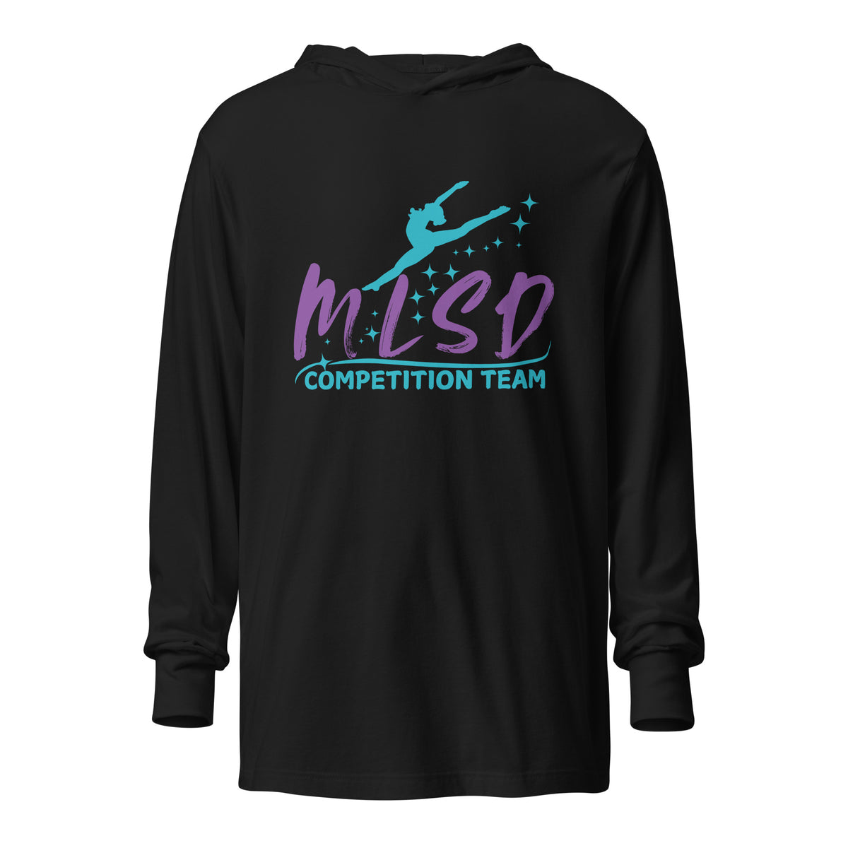 Performance | Hooded Long Sleeve T Shirt | Miss Lorraine’s School of Dance | Lettermark Logo