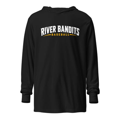 Performance | Hooded Long Sleeve T Shirt | South Bend River Bandits | Lettermark Logo
