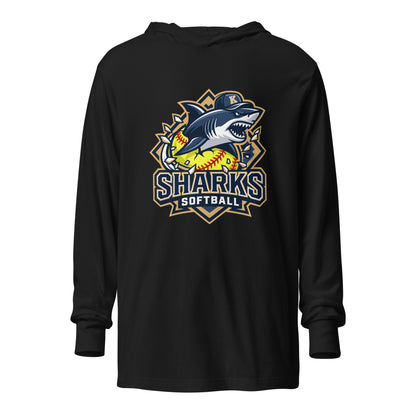 Performance | Hooded Long Sleeve T Shirt | Sharks Diamond Sports | Crest Logo