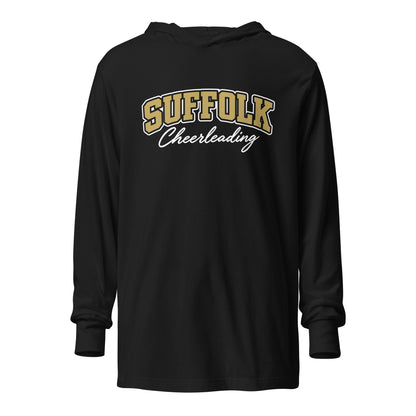 Performance | Hooded Long Sleeve T Shirt | Suffolk University Cheerleading | Valor Logo