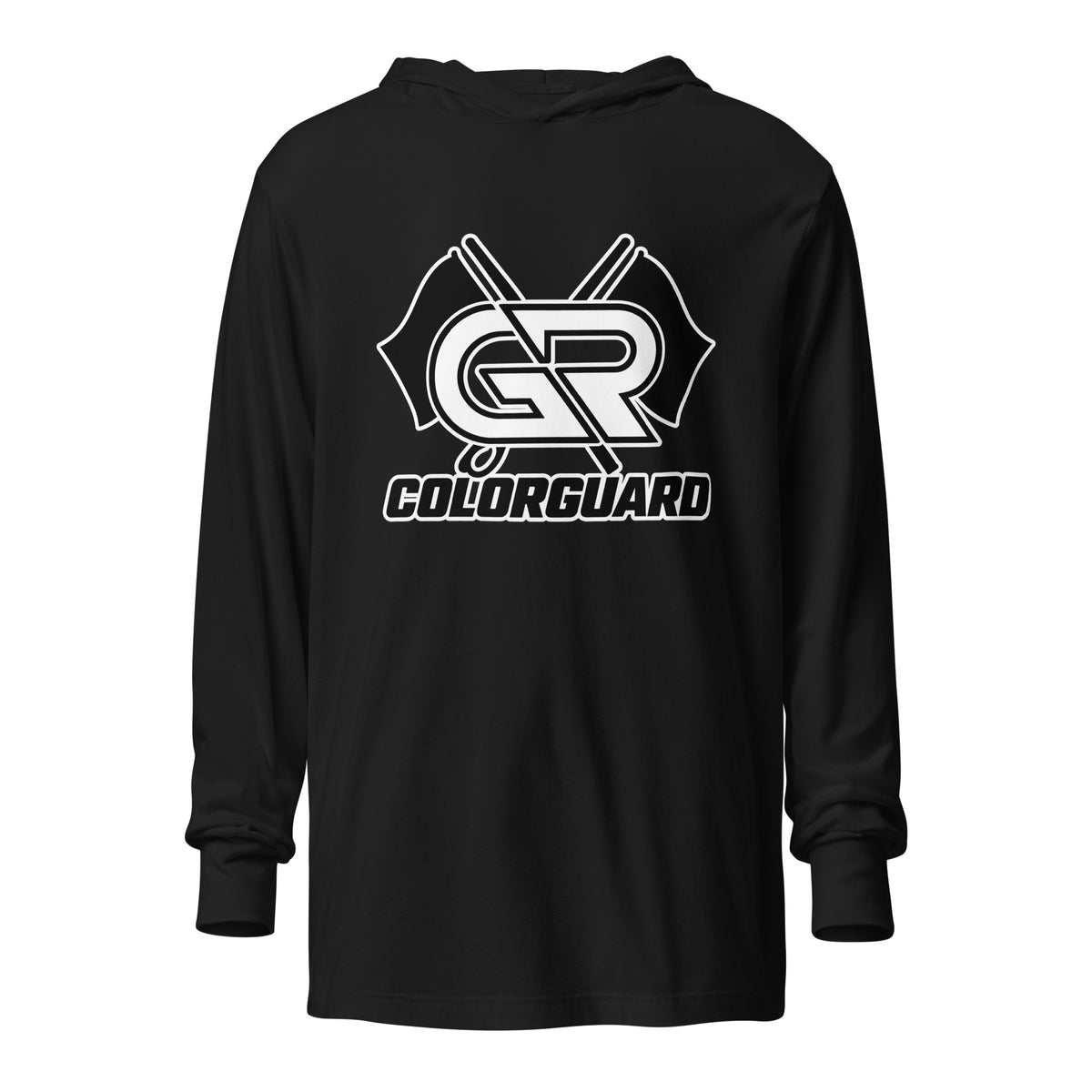 Performance | Hooded Long Sleeve T Shirt | George Ranch High School Colorguard | Crest Logo
