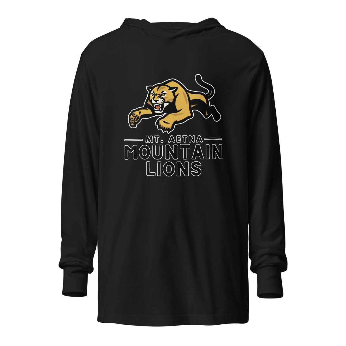 Performance | Hooded Long Sleeve T Shirt | Mt. Aetna Adventist School | Emblem Logo
